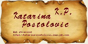 Katarina Postolović vizit kartica